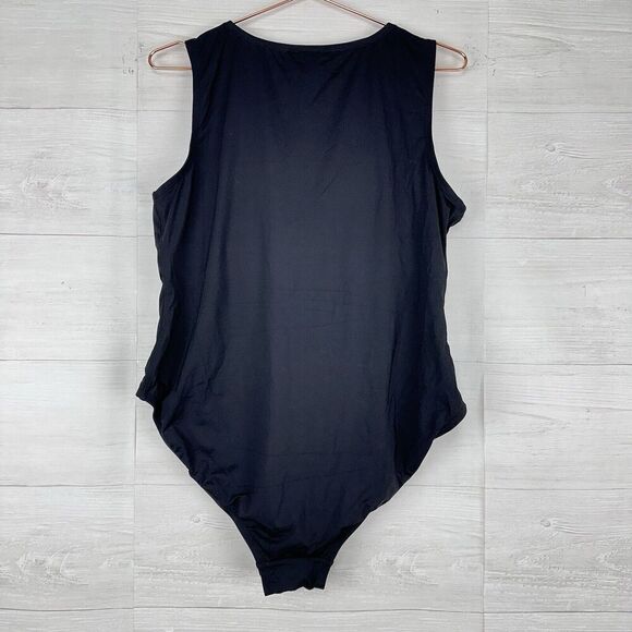 Andie Swim The Malibu One Piece Swimsuit XXL Black Front Snap Full Coverage NWT - Picture 6 of 16